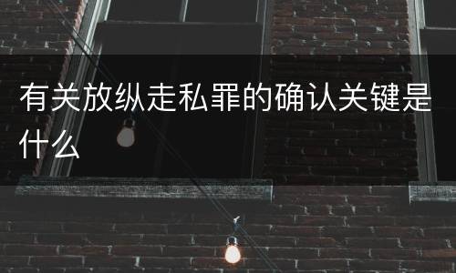 有关放纵走私罪的确认关键是什么