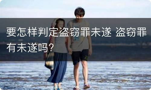 要怎样判定盗窃罪未遂 盗窃罪有未遂吗?