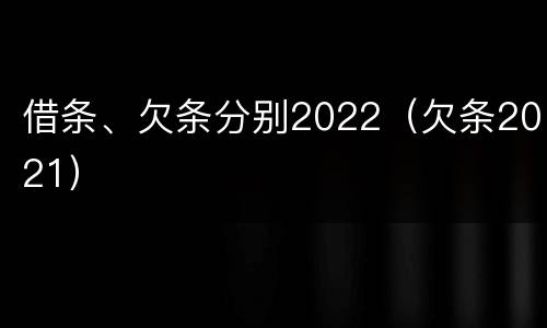 借条、欠条分别2022（欠条2021）