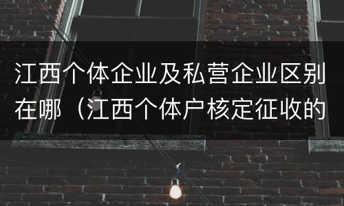 江西个体企业及私营企业区别在哪（江西个体户核定征收的标准）