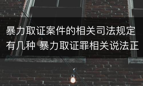 暴力取证案件的相关司法规定有几种 暴力取证罪相关说法正确的是