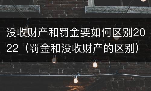 没收财产和罚金要如何区别2022（罚金和没收财产的区别）