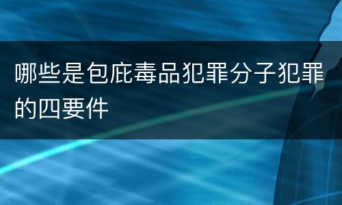 哪些是包庇毒品犯罪分子犯罪的四要件