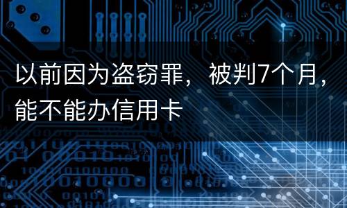 以前因为盗窃罪，被判7个月，能不能办信用卡