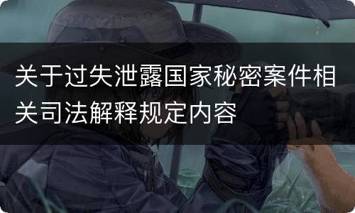 关于过失泄露国家秘密案件相关司法解释规定内容