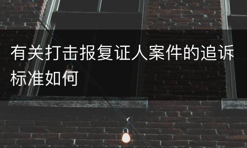 有关打击报复证人案件的追诉标准如何