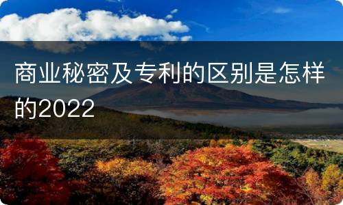 商业秘密及专利的区别是怎样的2022