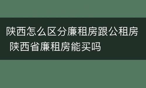 陕西怎么区分廉租房跟公租房 陕西省廉租房能买吗