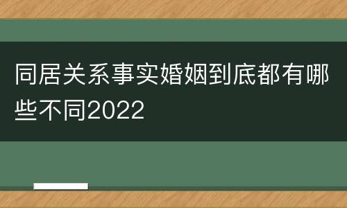 同居关系事实婚姻到底都有哪些不同2022