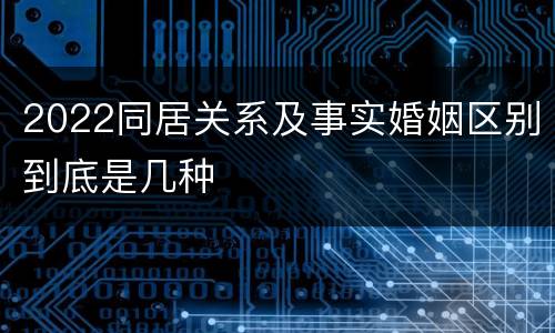 2022同居关系及事实婚姻区别到底是几种