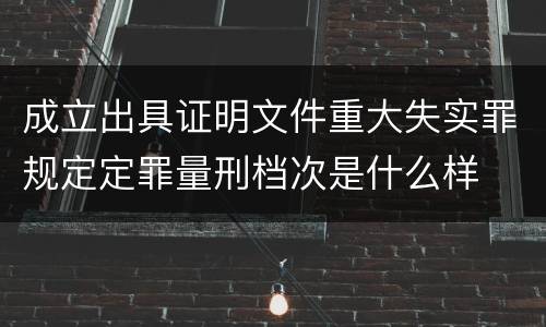 成立出具证明文件重大失实罪规定定罪量刑档次是什么样