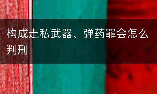 构成走私武器、弹药罪会怎么判刑