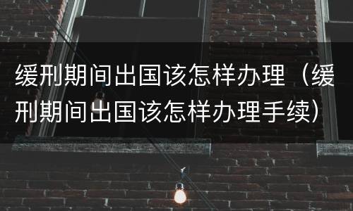 缓刑期间出国该怎样办理（缓刑期间出国该怎样办理手续）