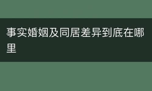 事实婚姻及同居差异到底在哪里