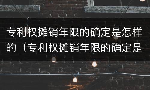 专利权摊销年限的确定是怎样的（专利权摊销年限的确定是怎样的规定）