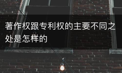 著作权跟专利权的主要不同之处是怎样的