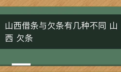 山西借条与欠条有几种不同 山西 欠条