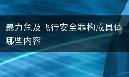 暴力危及飞行安全罪构成具体哪些内容