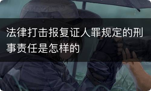 法律打击报复证人罪规定的刑事责任是怎样的