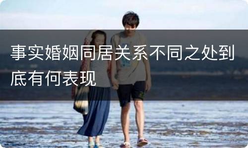 事实婚姻同居关系不同之处到底有何表现