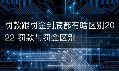 罚款跟罚金到底都有啥区别2022 罚款与罚金区别