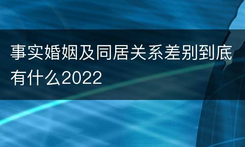 事实婚姻及同居关系差别到底有什么2022