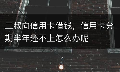 二叔向信用卡借钱，信用卡分期半年还不上怎么办呢