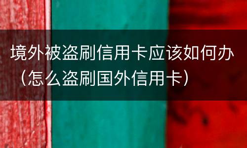 境外被盗刷信用卡应该如何办（怎么盗刷国外信用卡）