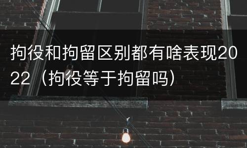 拘役和拘留区别都有啥表现2022（拘役等于拘留吗）