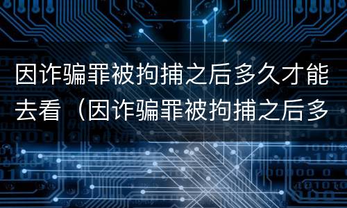 因诈骗罪被拘捕之后多久才能去看（因诈骗罪被拘捕之后多久才能去看监控）