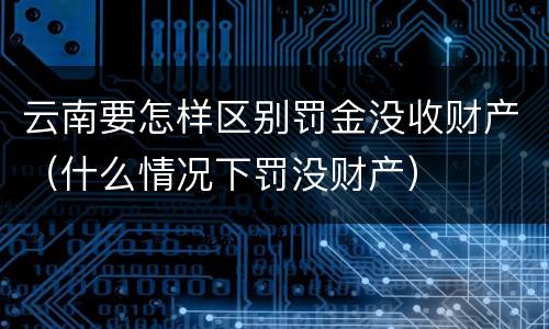 云南要怎样区别罚金没收财产（什么情况下罚没财产）