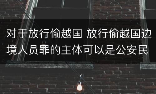 对于放行偷越国 放行偷越国边境人员罪的主体可以是公安民警吗