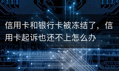 信用卡和银行卡被冻结了，信用卡起诉也还不上怎么办