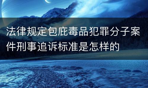 法律规定包庇毒品犯罪分子案件刑事追诉标准是怎样的