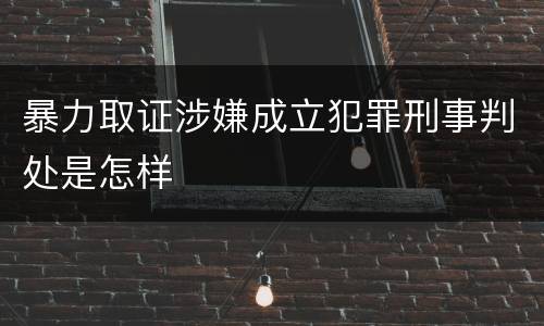 暴力取证涉嫌成立犯罪刑事判处是怎样