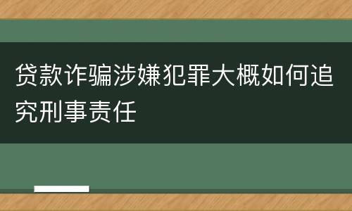 贷款诈骗涉嫌犯罪大概如何追究刑事责任