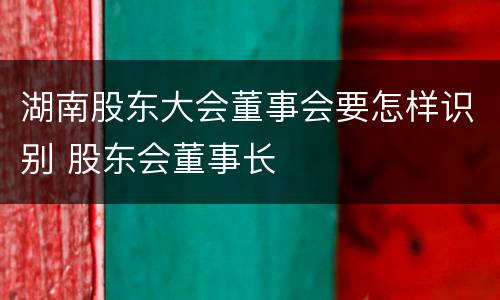 湖南股东大会董事会要怎样识别 股东会董事长