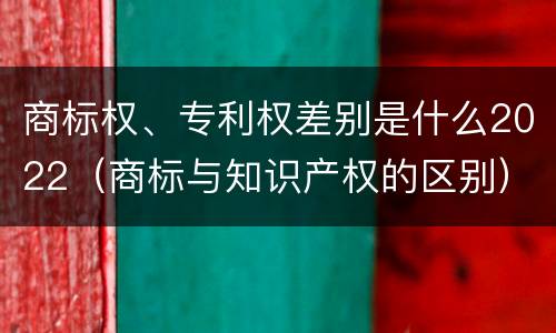 商标权、专利权差别是什么2022（商标与知识产权的区别）