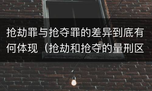 抢劫罪与抢夺罪的差异到底有何体现（抢劫和抢夺的量刑区别）