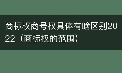 商标权商号权具体有啥区别2022（商标权的范围）