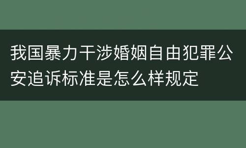 我国暴力干涉婚姻自由犯罪公安追诉标准是怎么样规定