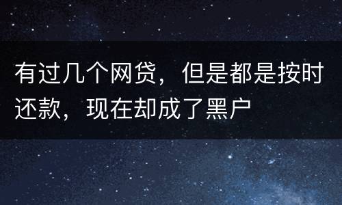 有过几个网贷，但是都是按时还款，现在却成了黑户