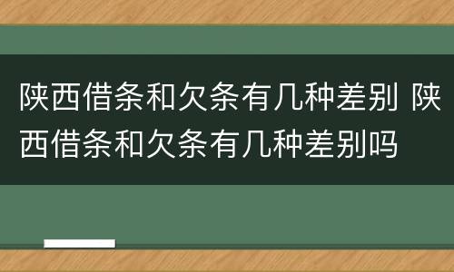 陕西借条和欠条有几种差别 陕西借条和欠条有几种差别吗