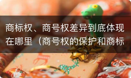 商标权、商号权差异到底体现在哪里（商号权的保护和商标权的保护一样是全国性范围的）