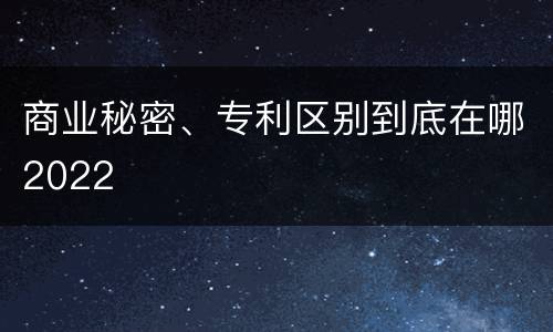 商业秘密、专利区别到底在哪2022