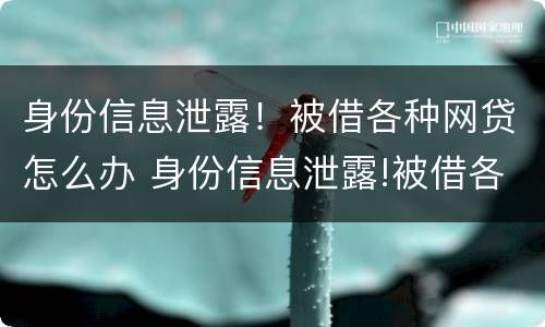 身份信息泄露！被借各种网贷怎么办 身份信息泄露!被借各种网贷怎么办呢