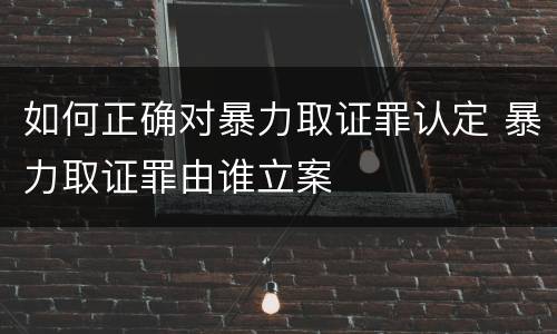 如何正确对暴力取证罪认定 暴力取证罪由谁立案