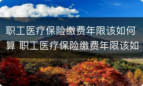 职工医疗保险缴费年限该如何算 职工医疗保险缴费年限该如何算的