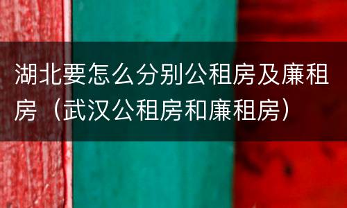 湖北要怎么分别公租房及廉租房（武汉公租房和廉租房）