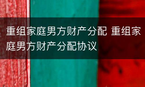 重组家庭男方财产分配 重组家庭男方财产分配协议